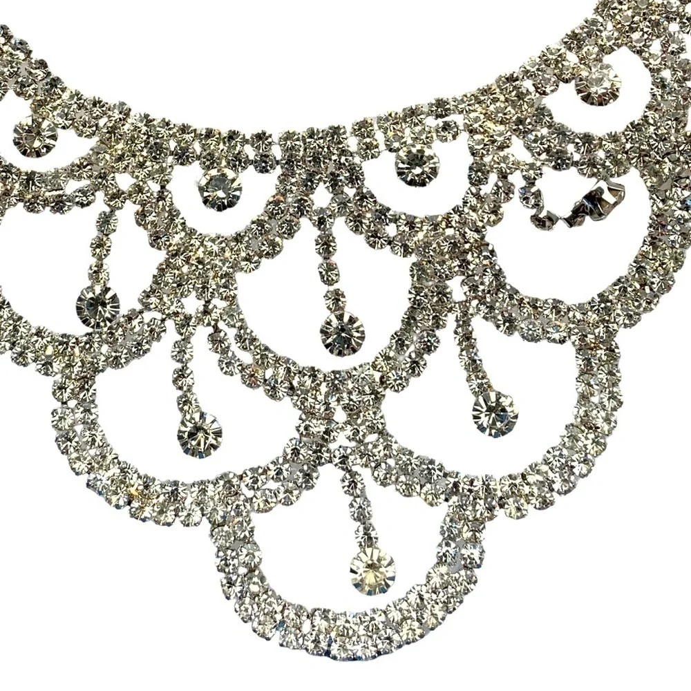 Beautiful Diamond-Like Pageant Bride Necklace and Earrings - Picture 3 of 6